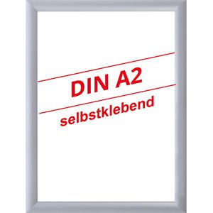 Böttcher-AG Klapprahmen 25 mm Profil, DIN A2, silber, Aluminium, selbstklebend, Fenstermontage, doppelseitig