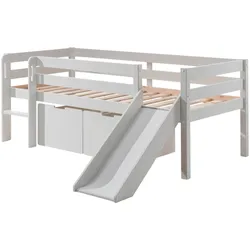 KOJENBETT mit Rutsche Karolina 208x83x175 aus Massivholz in Weiß