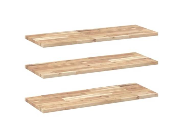 Makastle Schweberegale 3er-Set aus massivem Akazienholz, Wandmontage, rechteckig, 100 x 30 x 2 cm