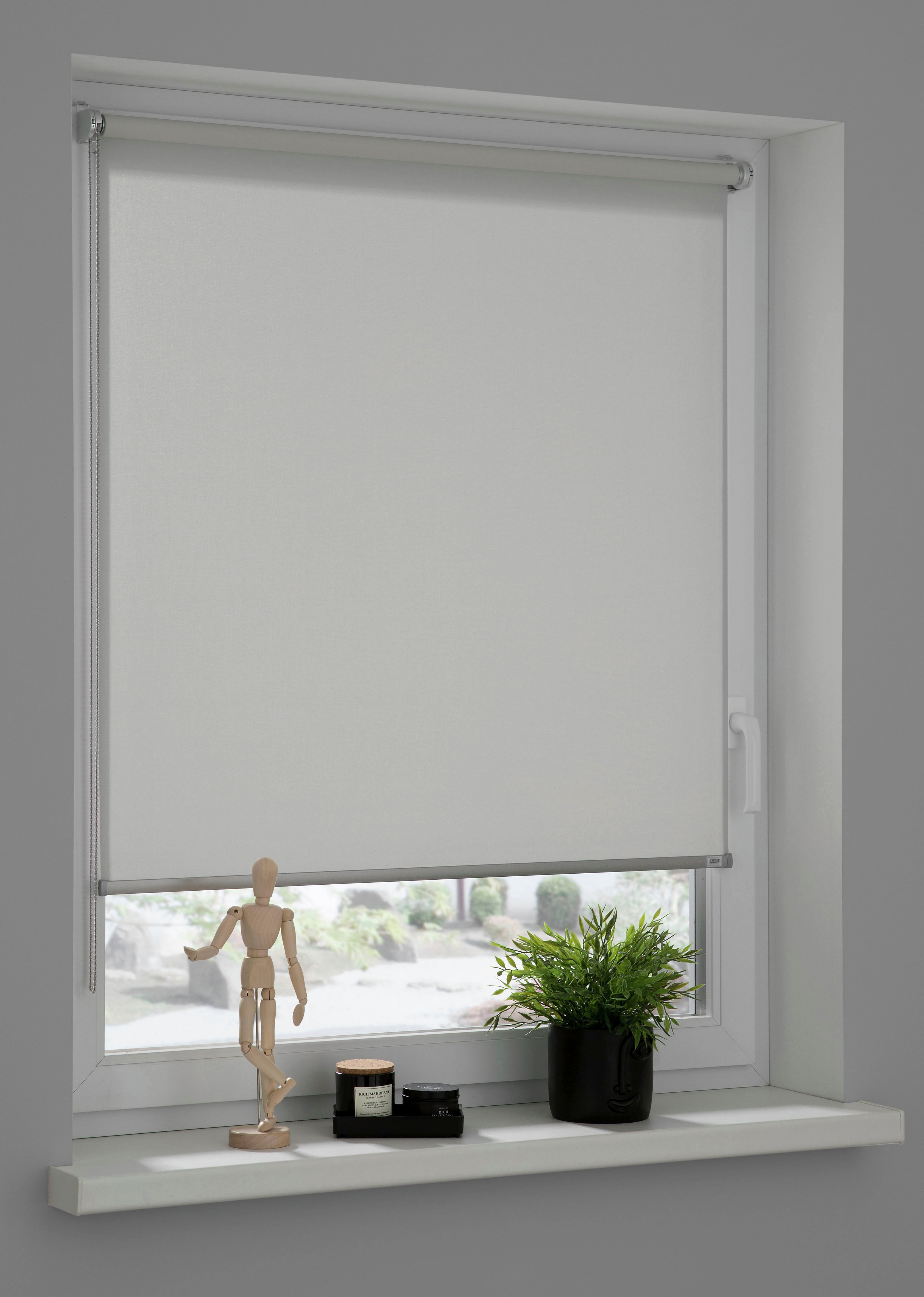 Seitenzugrollo "Tageslichtrollo Tizia", grau (hellgrau), B:60cm H:150cm, Polyester, SCHÖNER WOHNEN-KOLLEKTION, Rollos, Seitenzugrollo, geklebt, geklemmt, silberne oder weisse Rollo-Technik hellgrau 150cm, einseitig verschiebbar, 60cm