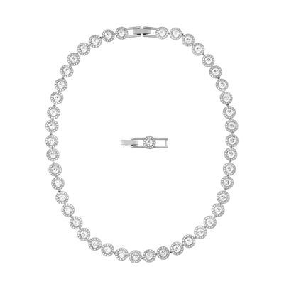Collier SWAROVSKI "Una Angelic", silber (silberfarben), Halsketten, Damen, Metall, L: 40 B: 7,7mm, Collier, mit Swarovski Kristall, B:7,7mm