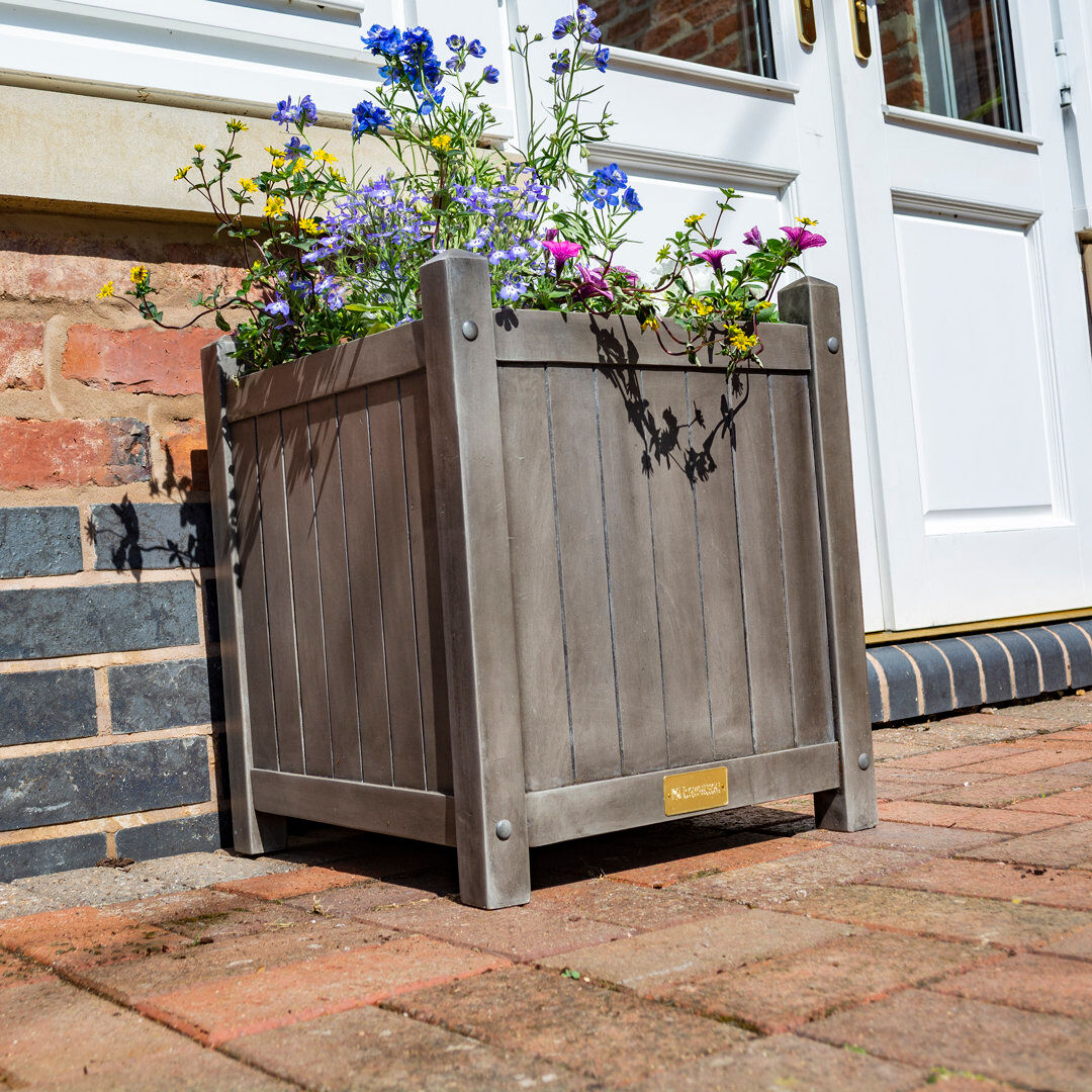 Rowlinson Alderley Square Planter Grey 48.5cm H X 41.5cm W X 41.5cm D