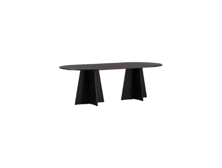 Ovaler Design Esstisch „Bootcut“ - 230 x 115 cm Schwarz VE DESIGN