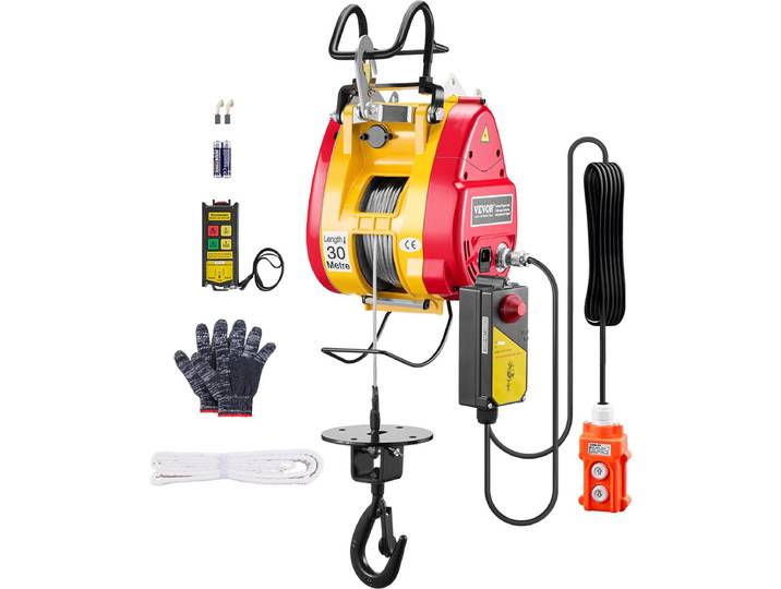 VEVOR 2-in-1 Draagbare Elektrische Takel 1100LBS Bekabelde/Draadloze Afstandsbediening