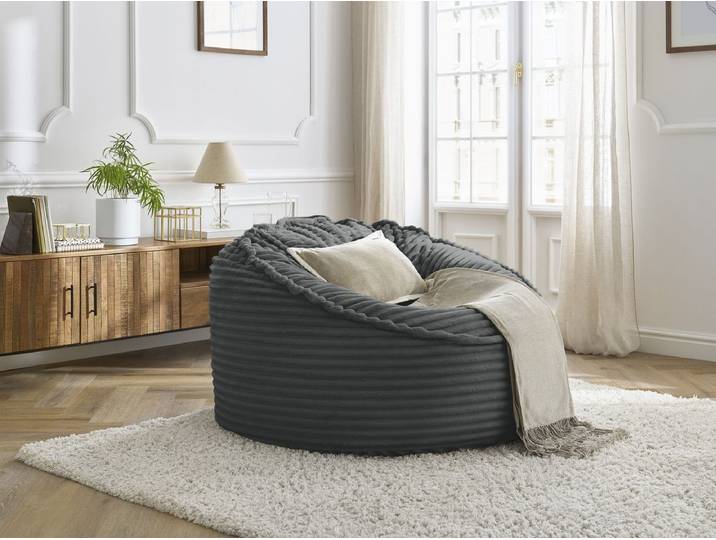 Pouf ultra moelleux SOCRATE gros côtelé doux