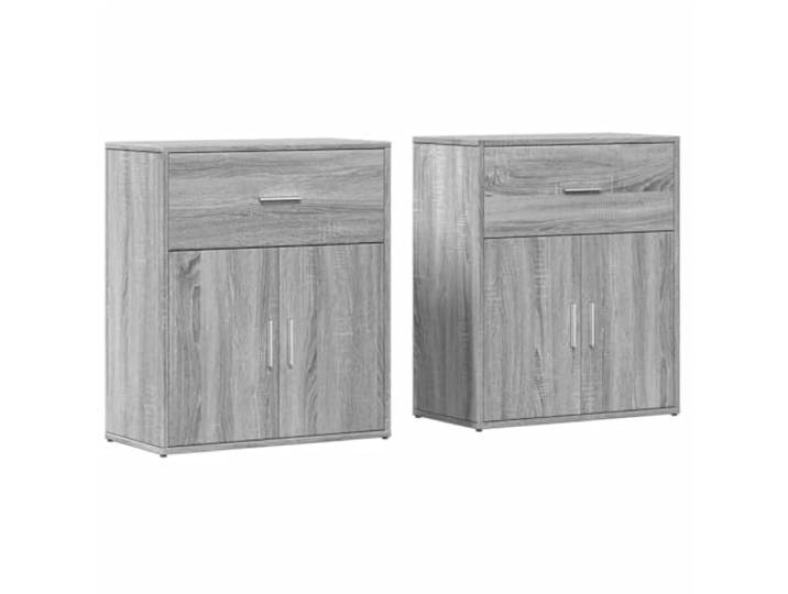 KGHFDVB Sideboard 2er Set Grau Sonoma-Eiche 60x31x70 cm Holzwerkstoff Stauraum für Bücher, Zeitschriften, Robust & Feuchtigkeitsbeständig, Leicht zu Reinigen