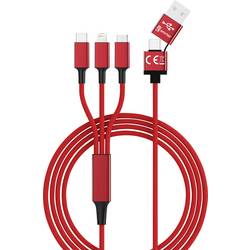 Smrter USB-Ladekabel USB 2.0 USB-A Stecker, USB-C® Stecker, Apple Lightning Stecker, USB-Micro-B Stecker 1.20 m Rot SMRTER_HYDRA_ULT_RD
