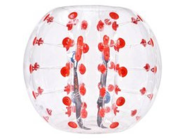 VEVOR Aufblasbarer Bump Ball Bumper Stoßball 1 Stk. 1,2 m x 1,03 m, Menschlicher Kollisionsball, PVC-Körperblasen-Bounce-Ball für Outdoor-Aktivitäten, Transparent + Rote Punkte Aufblasbar Bumper Ball