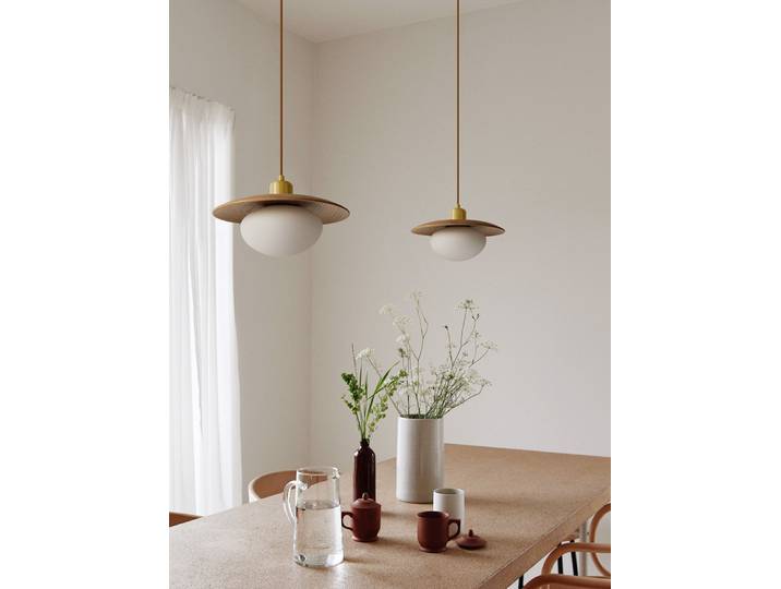 Verre blanc pendentif LED lampe salon salle à manger Decora nordique moderne rond bois fil de cuivre réglable luminaire suspendu E27