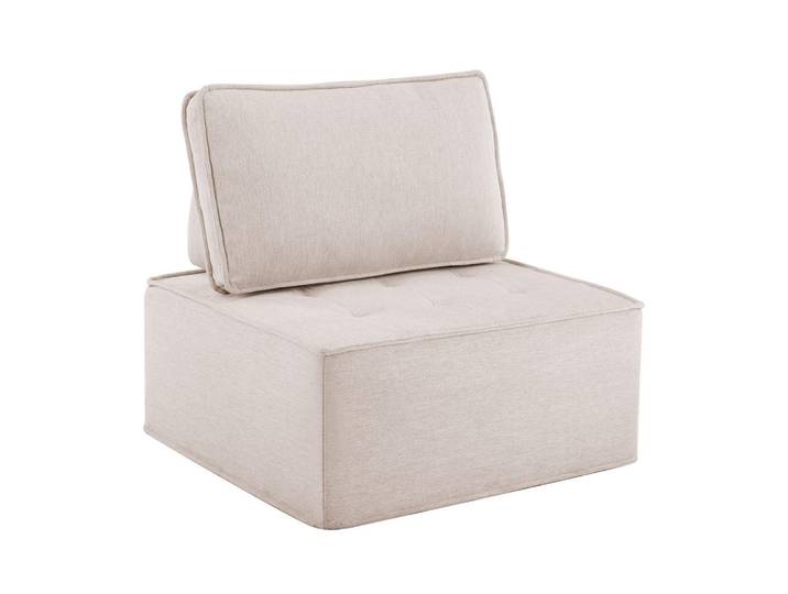 Komhtom Einzelsaofa, Leinenstoff, geeignet für Wohn- und Schlafzimmer, Weiß, Beige, Mode, 81x80x81 cm, Wohnzimmer, Sofas & Couches, Sofas