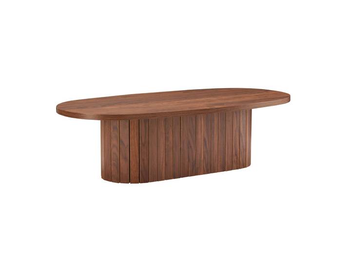 Oviala - Table basse ovale effet bois FSC® 120x60 cm