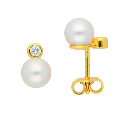 Paar Ohrstecker ADELIA´S, gold, Ohrringe, Damen, Damen, 0,1 VVS = sehr sehr kleine Einschlüsse, Gold