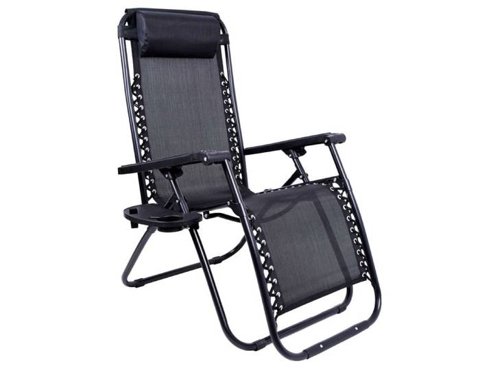 Chaise longue de jardin Orion Zero Gravity noire