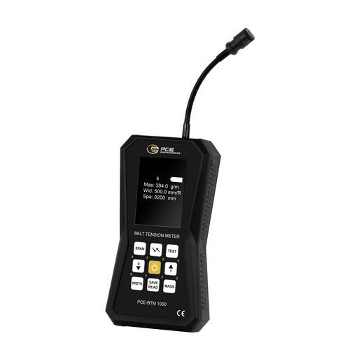 PCE Instruments Riemenspannungsmessgerät PCE-BTM 1000 |Berechnung Tension aus Frequenz |Hz & N |Speicher 20 Parameter