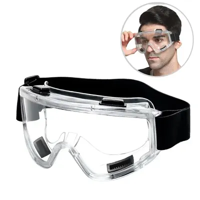 Industrial Research Safety Glasses Clear Lens Anti Fog Dust Proof Eye Protection Goggles white