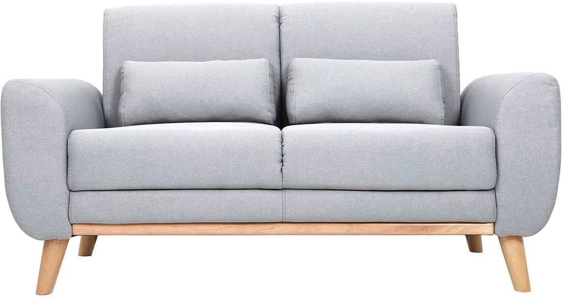 Miliboo Design-Sofa 2 Plätze Stoff Grau Eichenbeine EKTOR