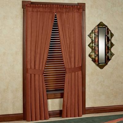 Touch of Class Camden Unlined Tailored Curtain Pair 84 x 84, 84 x 84, Russet