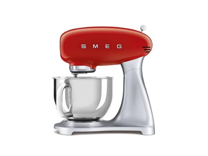Smeg, SMF02RDEU Küchenmaschine, 10 Geschwindigkeitsstufen, Planetenrührwerk, Sicherheitsabschaltung, 2 Rührbesen, Kugelgriff aus Edelstahl, 800 W, Rot