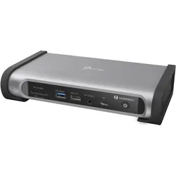 j5Create JTD568, Kabelgebunden, Thunderbolt 4, 98 W, 10,100,1000,2500 Mbit/s, Grau, Dark / Space Gre (8 Ports), Dockingstation + USB Hub, Grau