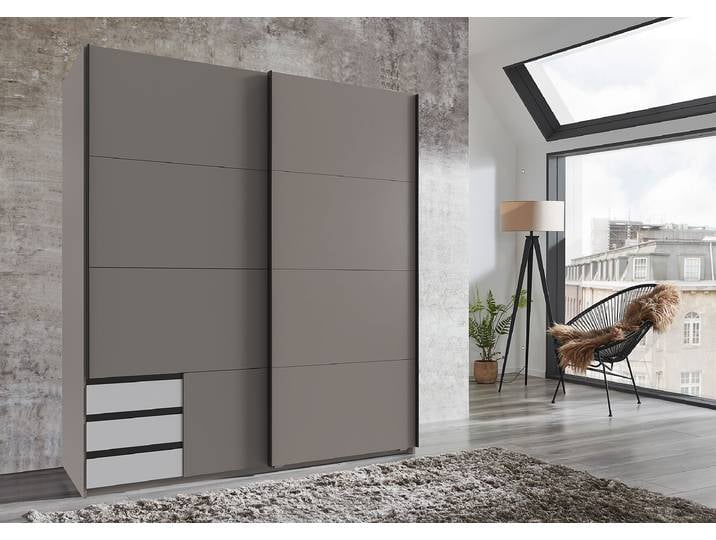 Schwebetürenschrank Bahamas 179cm Grau/Weiß/Beige/Weiß