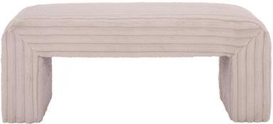 "SAFAVIEH Arihana 18-Inch Upholstered Waterfall Curved Wood Bench - 18"" W x 45"" D x 19"" H"