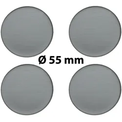4 x Ø 55 mm Polymere Aufkleber / Metall-Optik / Nabenkappen, Felgendeckel