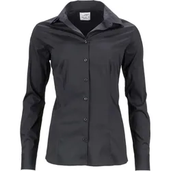 James & Nicholson Damen Popeline Slim Fit Bluse JN645 black XL