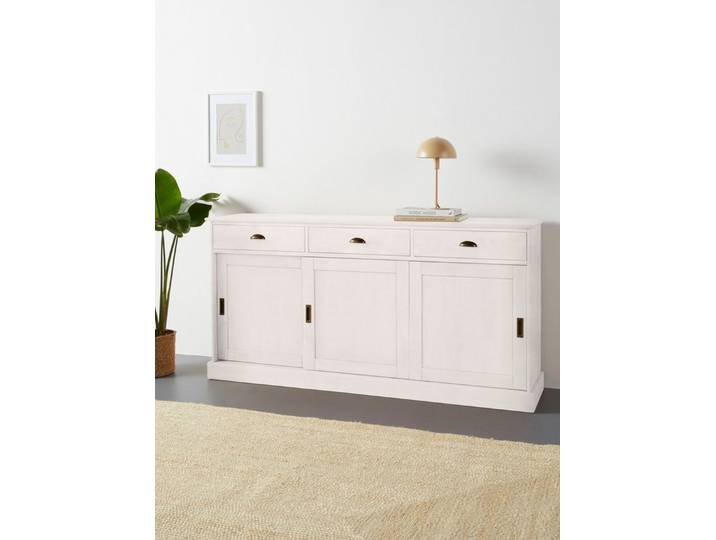 OTTO home Sideboard Schröder, Kommode, 3 Schiebetüren, 3 Schubkasten, aus massivem Kiefernholz