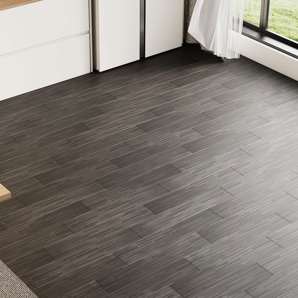 Brayden Studio 15.2x91.5 cm 36Pcs Self Adhesive PVC Flooring Brown 15.2cm W X 91.5cm L