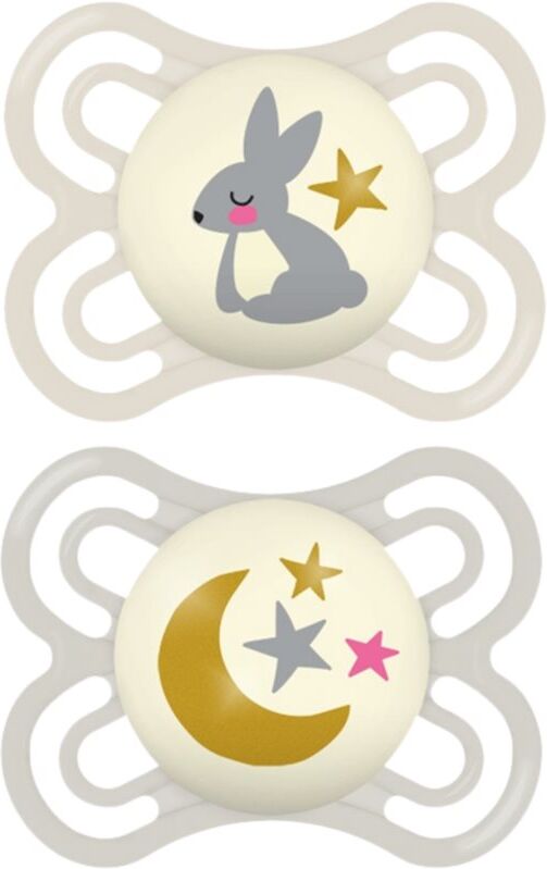 MAM Perfect Night 0+ months tétine Beige/ Grey 2 pcs