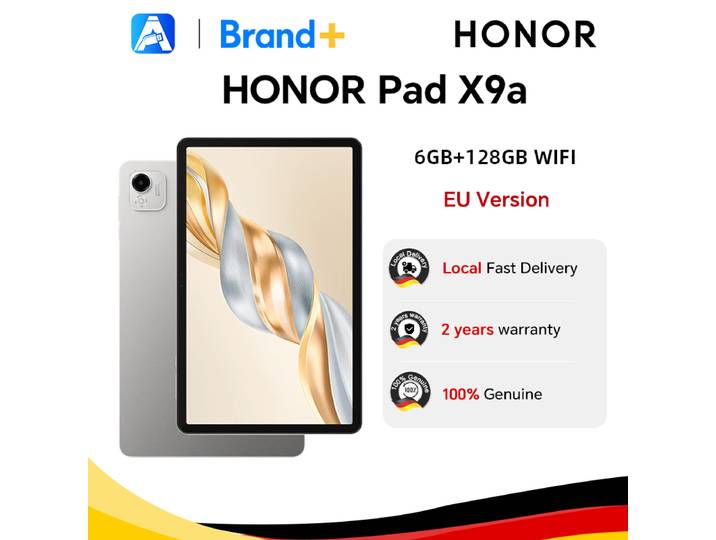 HONOR Pad X9a, version européenne, tablette Android WIFI, écran HONOR Fullview 11,5 pouces 120Hz 2,5K, 6 Go + 128 Go, corps métallique fin