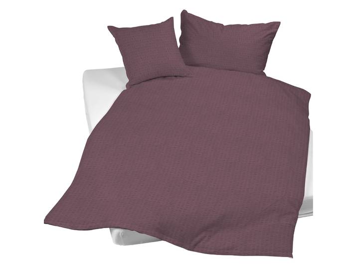 Night Fashion Duvetbezug Edi plum Einfarbig Baumwolle 240 x 240 cm - Duvetbezug