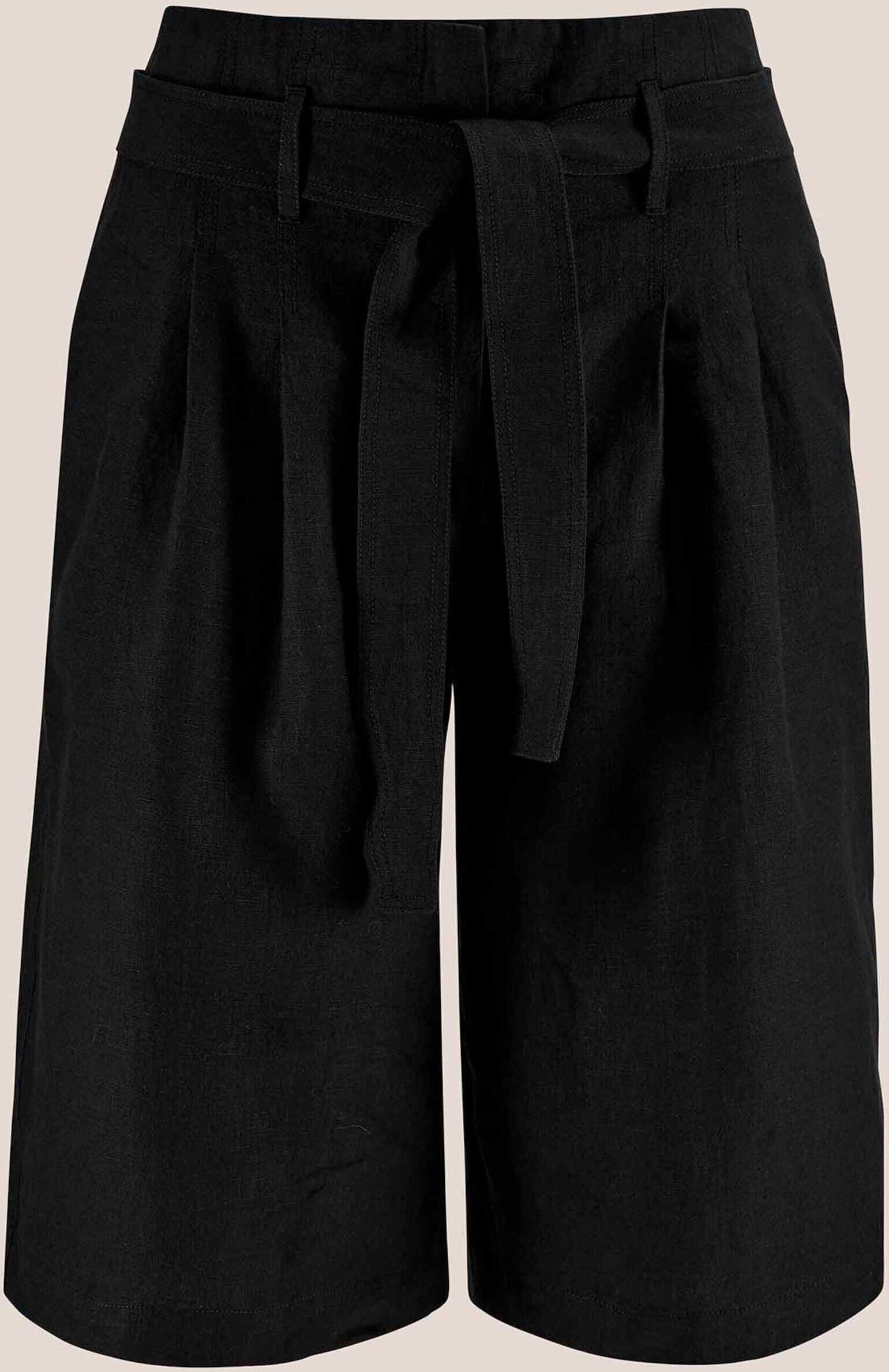 Bermudas MADELEINE "Hose Luftige, weite Bermuda mit hohem Bund", Damen, Gr. 34, N + K Gr, schwarz, Obermaterial: 100% Leinen LI., Modern, Hosen Bermudas