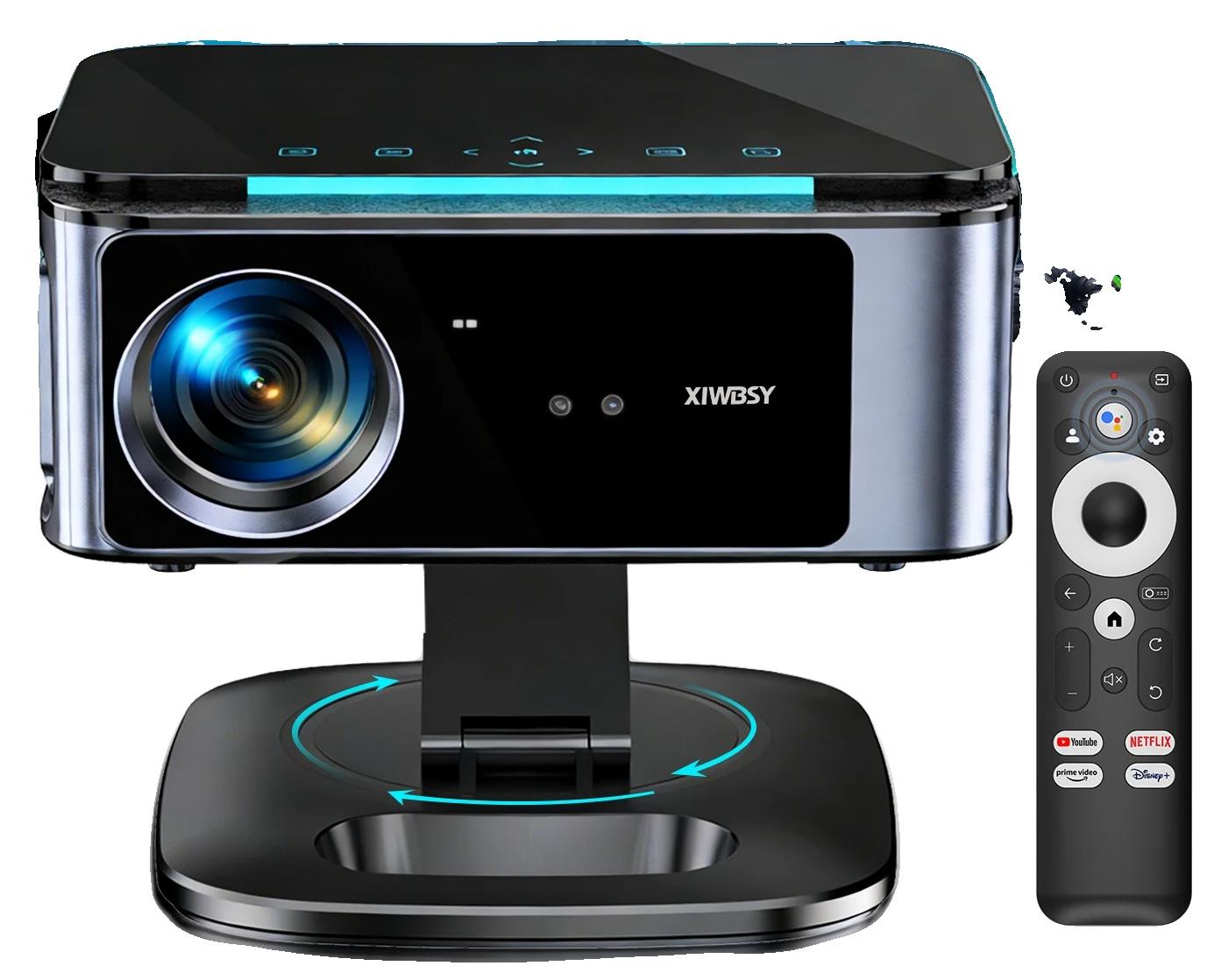 Videoprojektor, 46000 Lumen Helligkeit, Smart Android 11.0 Funktionalität, T07 Plus-TVStick, EU-Stecker