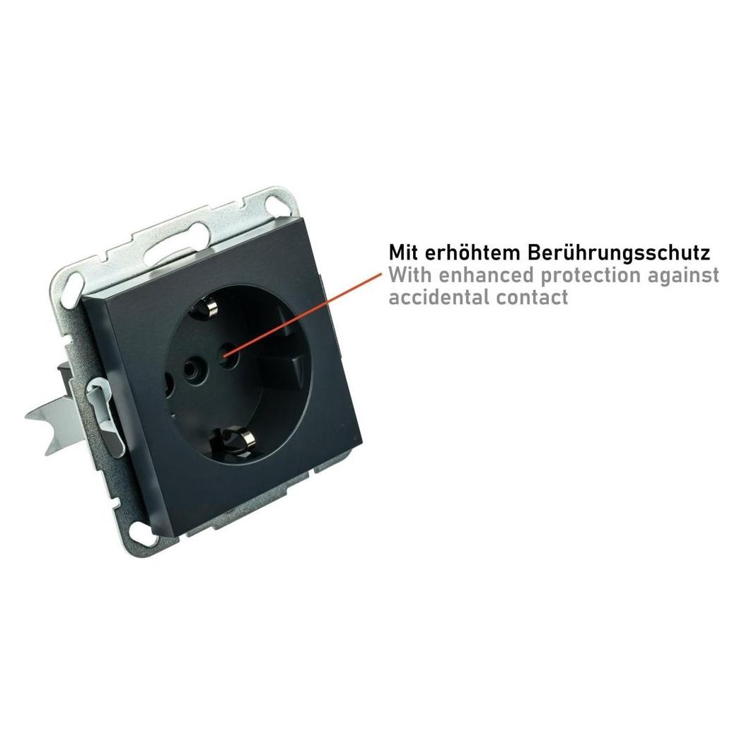 Varia Schutzkontakt-Einbausteckdose 1-fach mit Federklemme, anthrazit (426364)