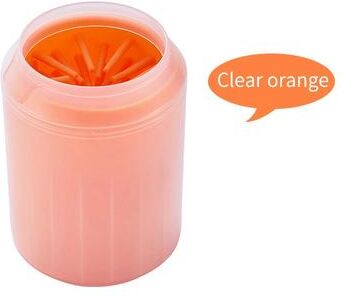 PetsAreLife Cat And Dog Foot Cleaner, Soft Silicone Pet Foot Wash Cup, Portable Massage Bath Cleaning Supplies orange l