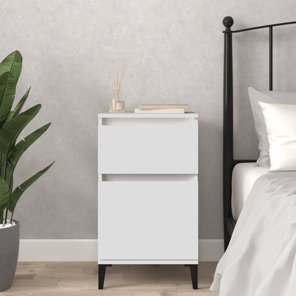 Metro Amedeu 40cm W Bedside Table White 70cm H X 40cm W X 35cm D