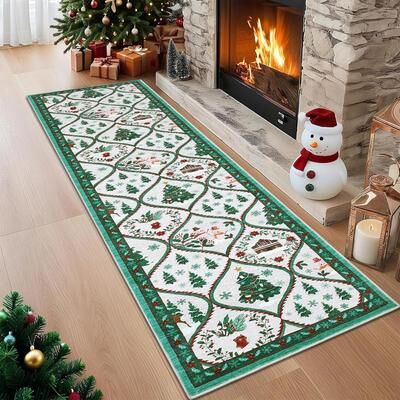 Garvee Diamond Pattern Christmas Area Rug
