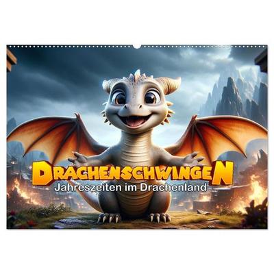 Drachenschwingen: Jahreszeiten im Drachenland (Wandkalender 2027 DIN A2 quer), CALVENDO Monatskalender