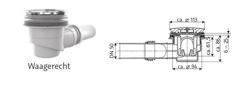 HSK Ersatzteile Ablauf für Acryl Duschwanne plan, superflach, Marmor-Polymer Duschwanne plan, superf D2055