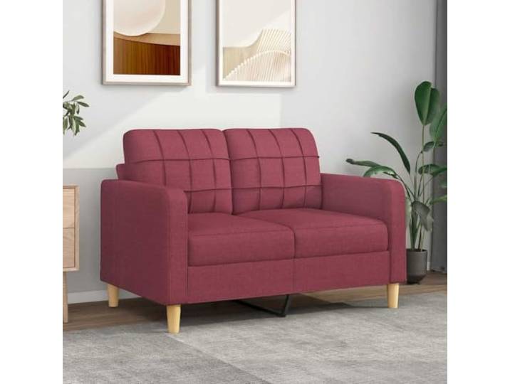 2-Sitzer Sofa Weinrot 120 cm Sitzbreite Stoff-Sofa Modern für Wohnzimmer