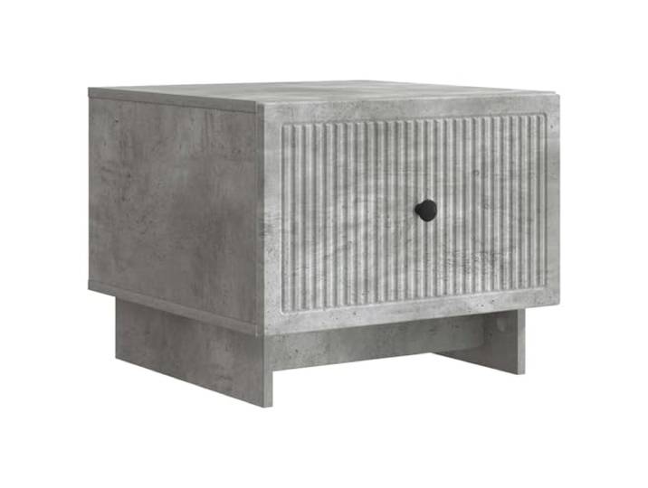 KKgypkn Couchtisch Betongrau 49 x 50 x 40 cm Holzwerkstoff Mit Schubladen und Fächern, Streifendesign, pflegeleicht, vielseitig nutzbar