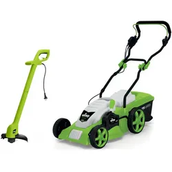 vitoGARDEN 1800W Elektrischer Rasenmäher Induktionsmotor 42 cm Schnitt + 250W Kantenschneider Automatischer Kopf Pack VITO