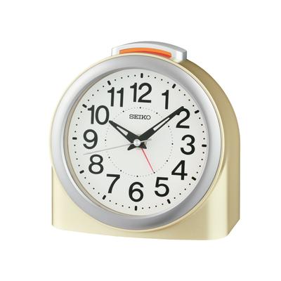 Quarzwecker SEIKO, goldfarben, Wecker, Wecker, Beleuchtung, Schlafzimmer, durchlaufende Sekunde, Piepalarm