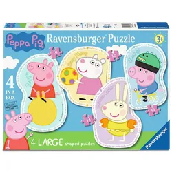 Ravensburger Kinderpuzzle 06956 - Zeit für Spiel und Spaß - 4 konturgeformte Puzzles mit 10, 12, 14 und 16 großen