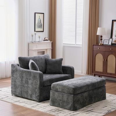 GREATPLANINC Oversized Single Sofa Chair Chenille Accent Chair