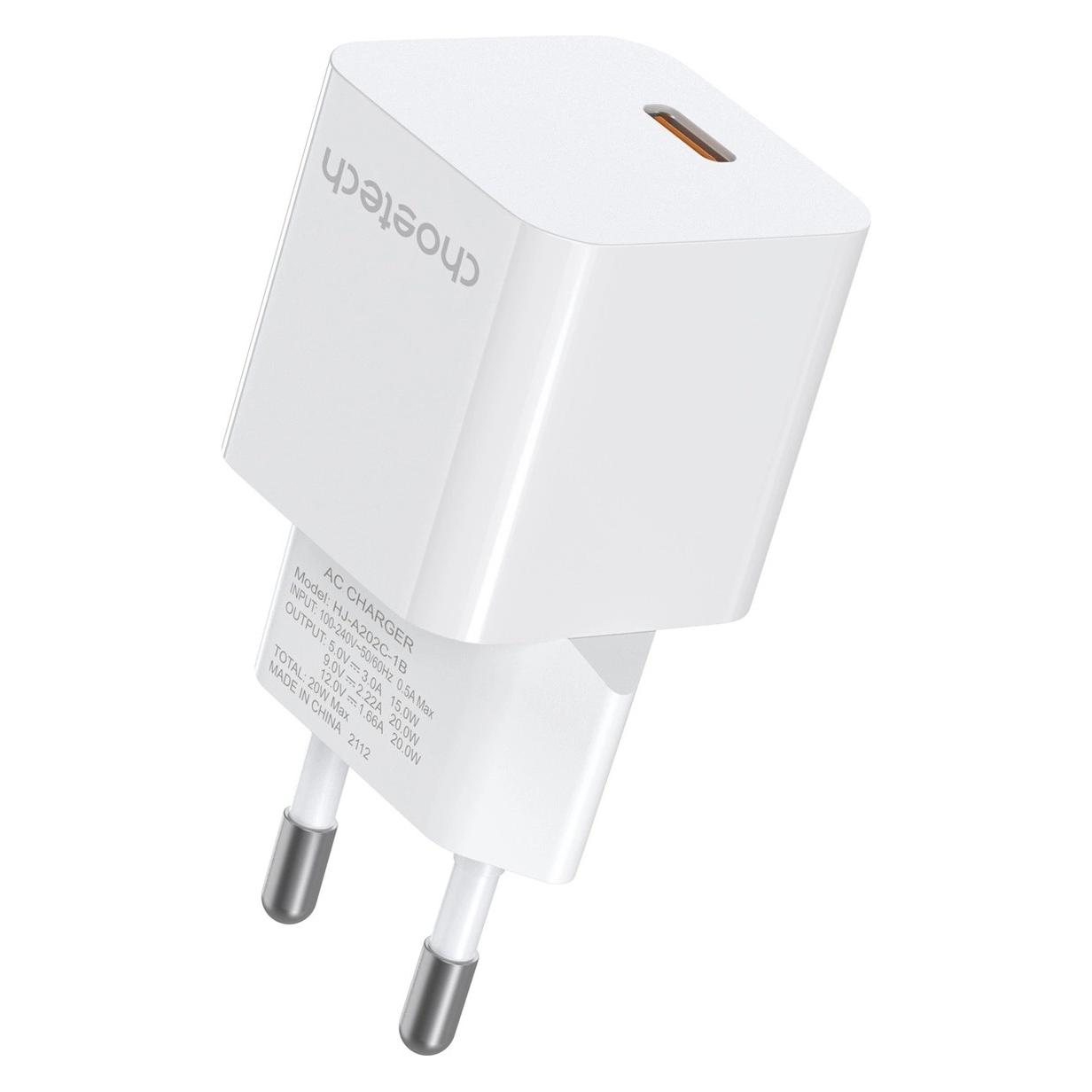 Choetech charger 20W USB Type C (PD5010) (20 W, 1 Port) (01.01.02.XX-PD5010-EU-WH)