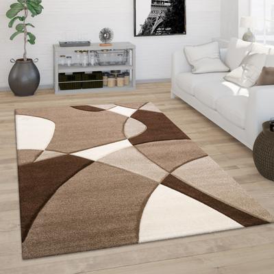 Paco Home Modern Area Rug Abstract Geometric Pattern with Contour Cut