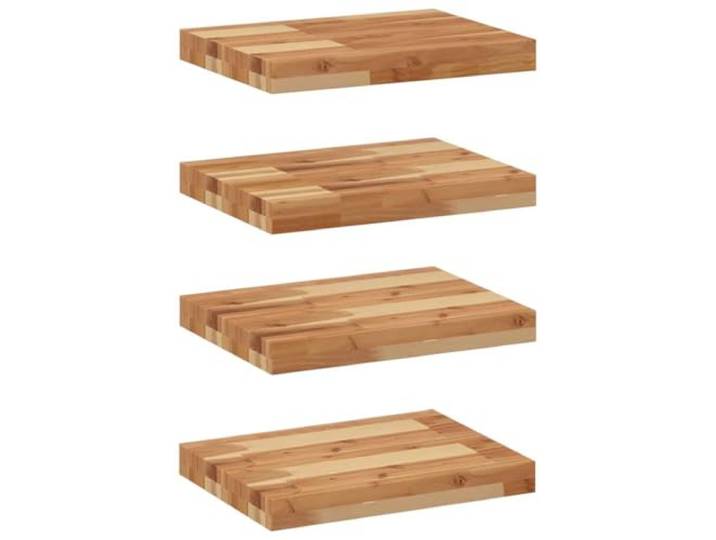 4 Stück Wandregal 40x30x4cm Akazienholz geölt Akazienholz, geöltes Finish, 4 Regale, horizontale und vertikale Anordnung, Küche, Wohnzimmer, Badezimmer