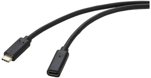 Renkforce USB-Kabel USB 3.2 Gen2x2 USB-C Stecker, USB-C Buchse 1.00m Schwarz PVC-Mantel RF-4755220